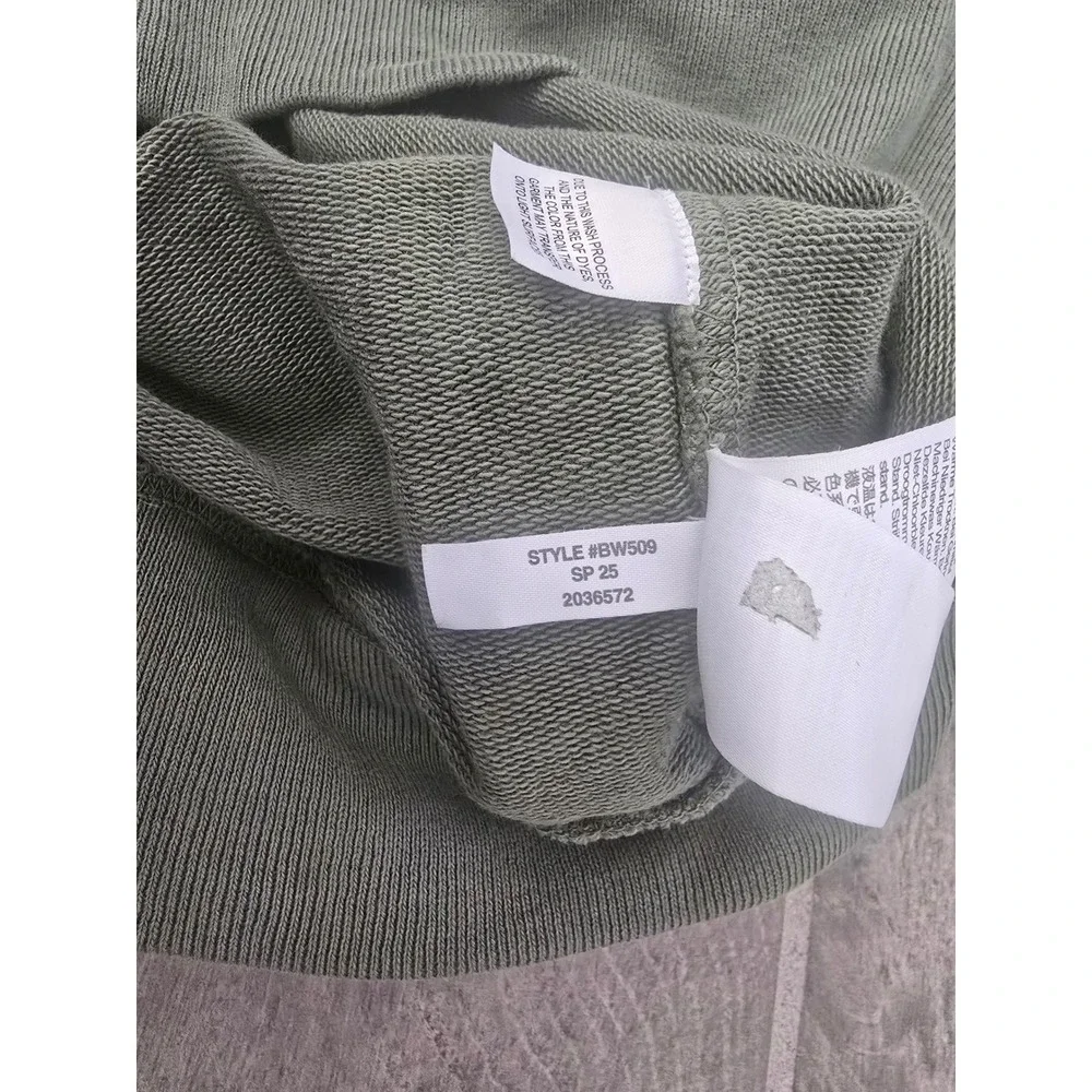 J. Crew Authentic Rugby Pullover Sweatshirt Khaki Green Collared‎ Medium Fleece